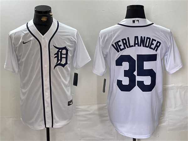 Men%27s Detroit Tigers #35 Justin Verlander White Cool Base Stitched Baseball Jersey->houston astros->MLB Jersey